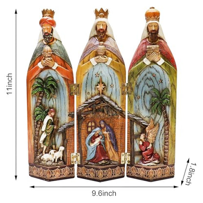 Nativity Scene 3 Wise Men Figurines Hand Painted Holiday Decor Variation 12325