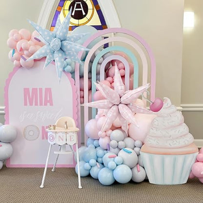 Pink Macaron Polka Dot Foil Balloons Set for Easter & Party Decor - Pink Variation