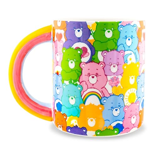 Care Bears Ceramic Mug with Rainbow Handle - 20 Ounces Fun Kitchen Drinkware
