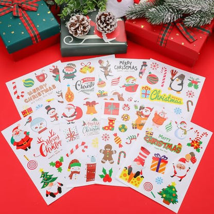 Christmas Photo Booth Props Set with Stickers - 40 Pieces for Holiday Parties