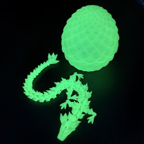 3D Printed Dragon Figurine with Egg - Unique Collectible Home Office Decor