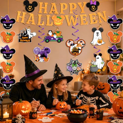 Halloween Banner Set with Glitter Letters and Spooky Decorations