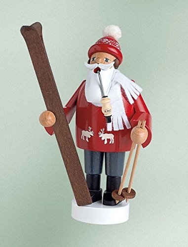 Wooden Incense Holder for Men Skier Design, 19cm, Christmas Holiday Decor