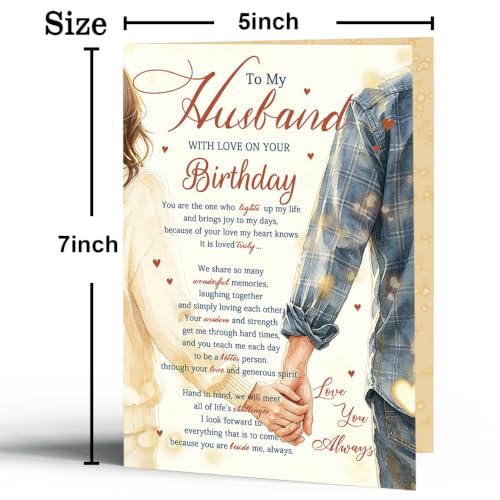 Romantic Birthday Card for Husband from Wife ZC-084 - Love & Appreciation