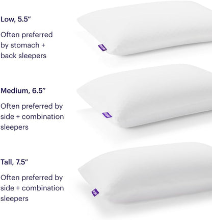 Purple Harmony Pillow - Talalay Latex Foam Cooling Pillow for Side Sleepers | Medium Feel, Standard Size
