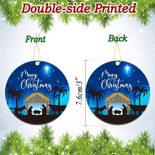 Religious Christmas Nativity Scene Ornament Tree Decoration Style 2 - 3 Inch