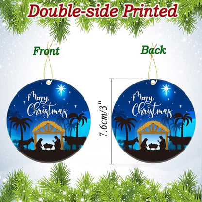 Religious Christmas Nativity Scene Ornament Tree Decoration Style 2 - 3 Inch