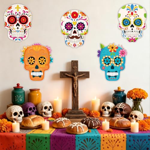 Dia De Los Muertos Sugar Skull Decorations Double Printed - Skull.24