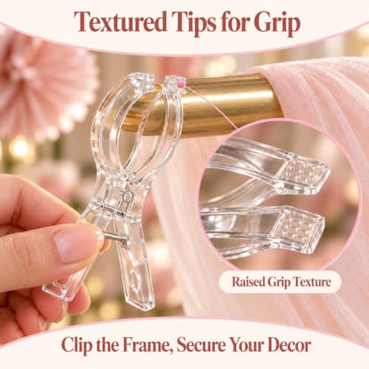 Clear Balloon Arch Clips 3.54 Inch Pack for Decorations No Tape or Glue