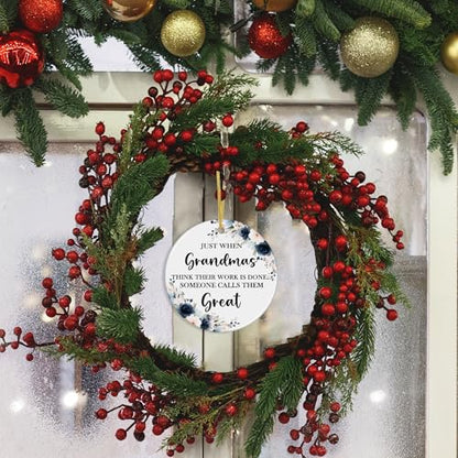 Grandma Pregnancy Announcement Ceramic Ornament - 3x3 Inch - Variation: Grandma