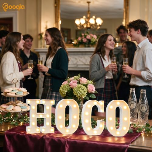 Warm White HOCO Marquee Letters Homecoming Decorations 8.7 Inch Tall