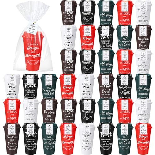 Christian Cups Bulk Set 40, 16 oz Retro Color Drinkware for Church & Gifts - Variation of Retro Color / 40