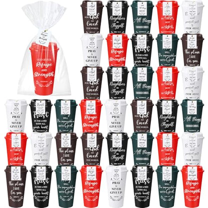 Christian Cups Bulk Set 40, 16 oz Retro Color Drinkware for Church & Gifts - Variation of Retro Color / 40