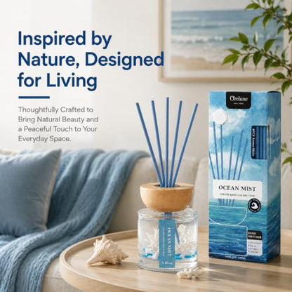 Ocean Mist Diffuser with Sticks - Blue 3.4 Fl Oz Home Fragrance