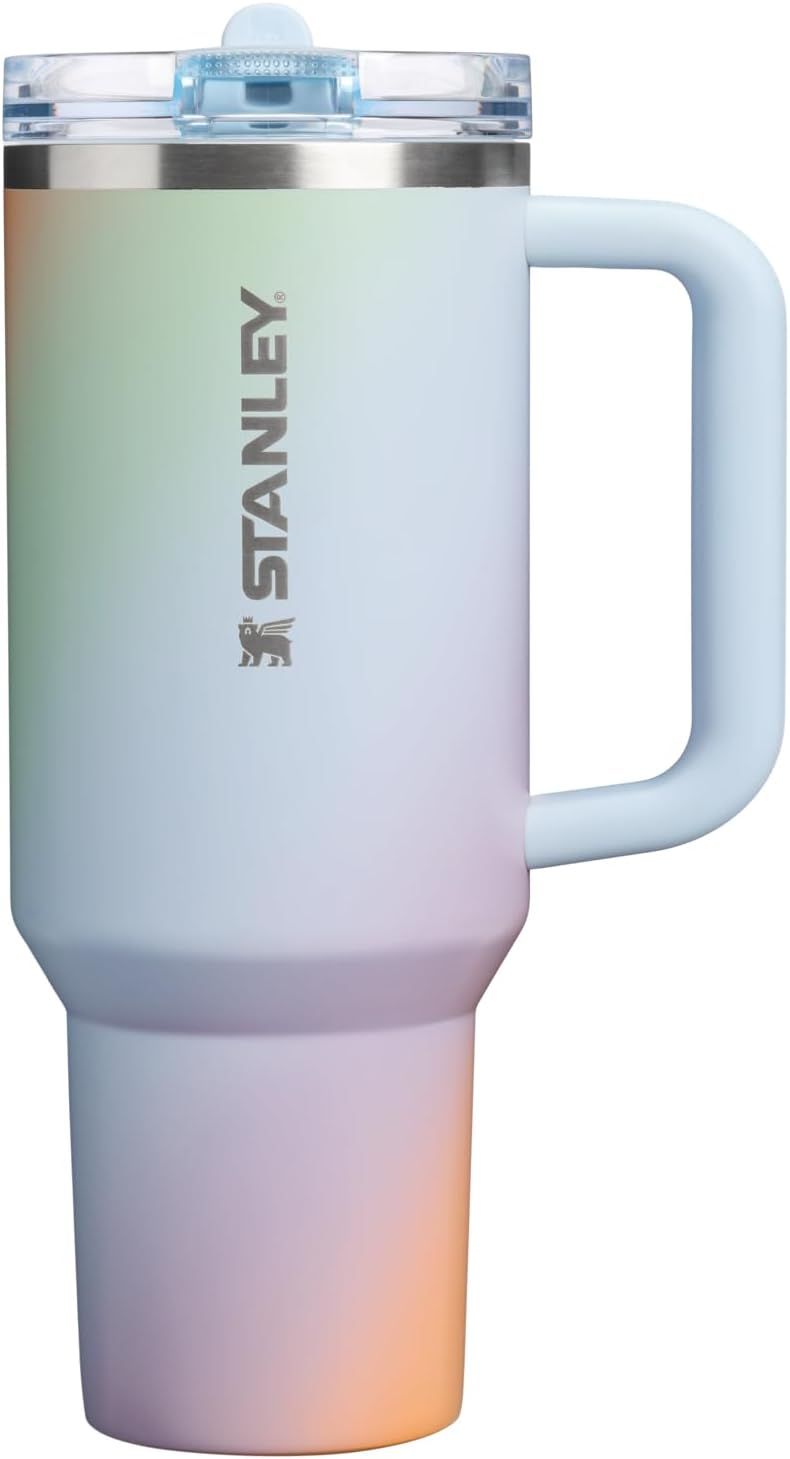 STANLEY Quencher ProTour 40 oz Tumbler - Leakproof Lid, Built-In Straw & Handle | BPA-Free Insulated Cup | Sunrise Spiral