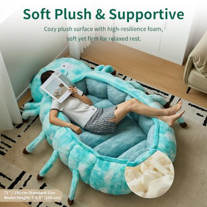 71-Inch Fluffy Animal-Shaped Sleeping Bag for Adults and Pets - Cozy Hugging Sleep Sack