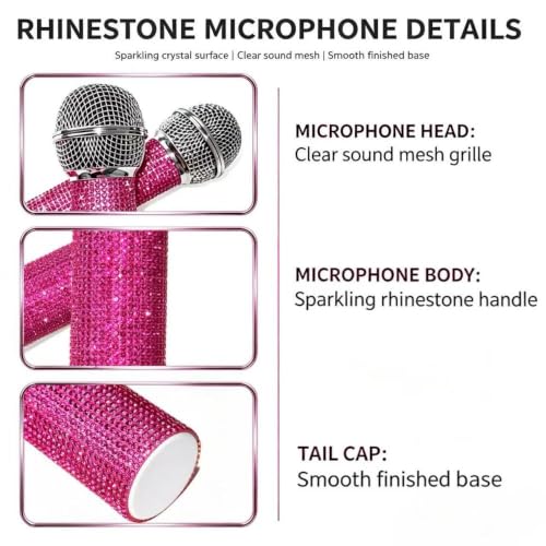 Darkred Sparkly Fake Microphone Prop for Halloween Party Cosplay