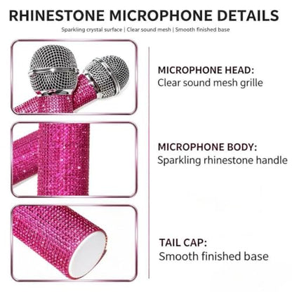 Darkred Sparkly Fake Microphone Prop for Halloween Party Cosplay