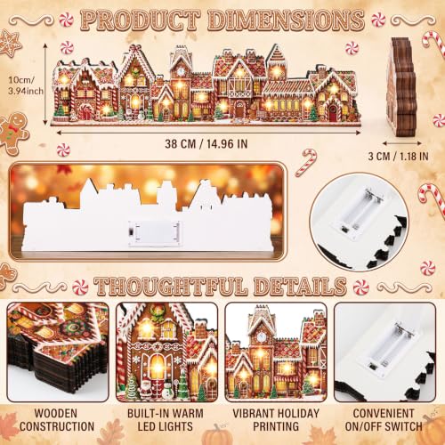 Lighted Christmas Gingerbread House Table Decor Village Set - Variation of Christmas