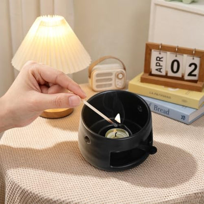 Ceramic Oil Burner and Wax Warmer - Dual-Use Tealight Candle Holder
