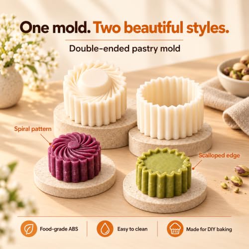 3PCS Double-Ended Pastry & Mooncake Cookie Mold Set - Creative Baking Tools