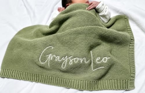 Corissy Personalized Baby Blanket with Embroidered Name - Blue, 32x40 Inches