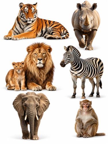 Safari Animal Standups for Baby Shower Photo Booth - 6 Pieces, Jungle Theme