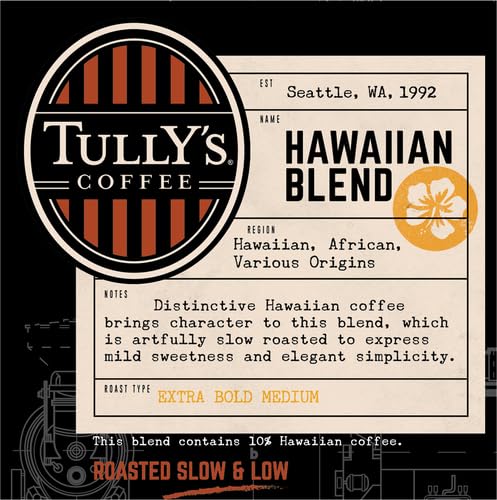 Tully's Coffee Hawaiian Blend Tully's Coffee Keurig Single-Serve K-Cup Pods, Medium Roast Coffee, 12 Count