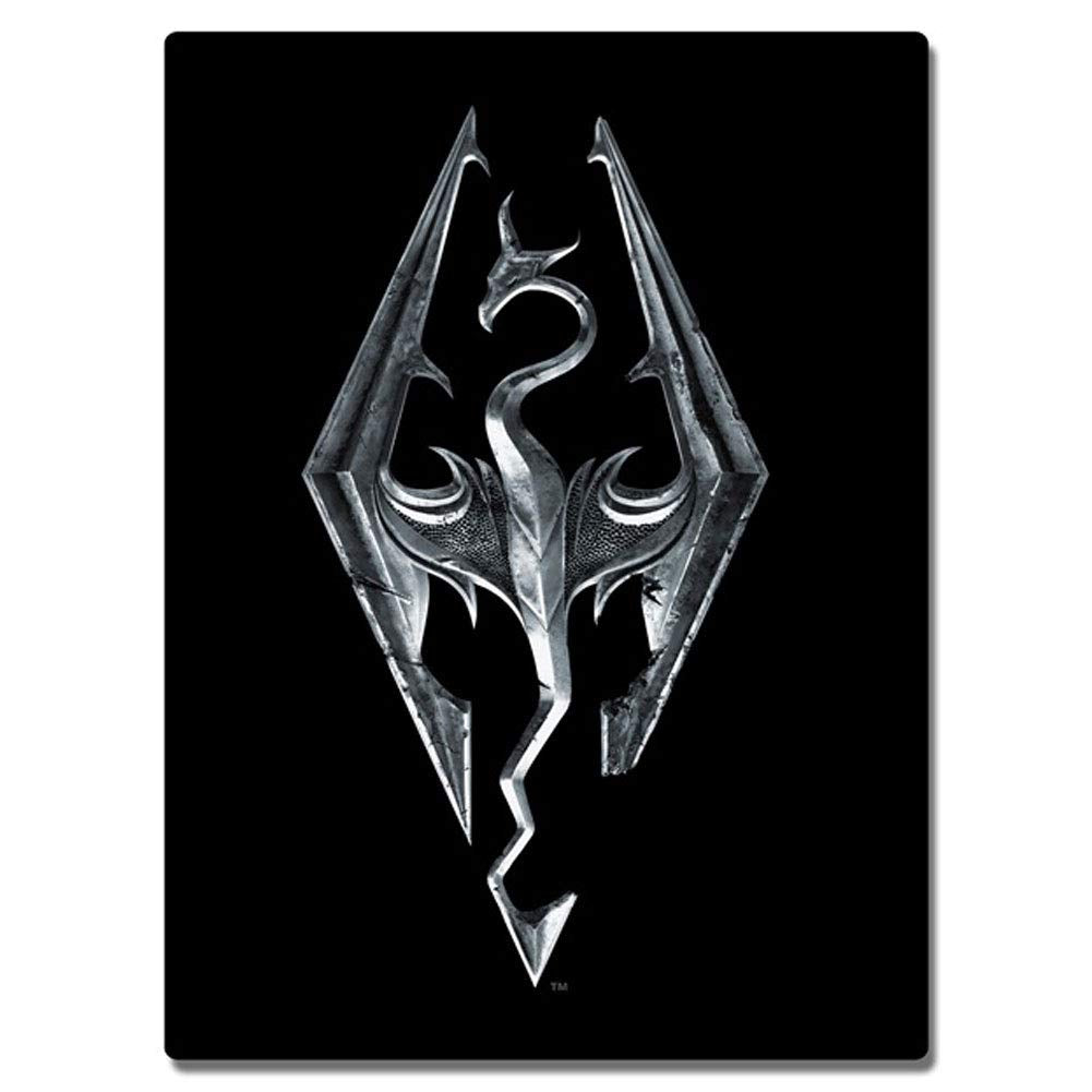 Skyrim Collectibles | Skyrim Dragon Emblem Fleece Throw Blanket | 45” x 60”