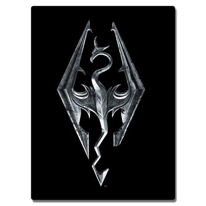 Skyrim Collectibles | Skyrim Dragon Emblem Fleece Throw Blanket | 45” x 60”