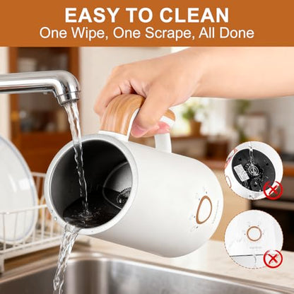 Electric Milk Frother and Steamer 400W - White, Fast Foam & Heating