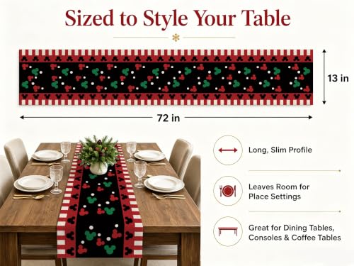 Seliem Red and Black Christmas Table Runner 13x72 Inches Polka Dot Holiday Decor Variation of THIS listing