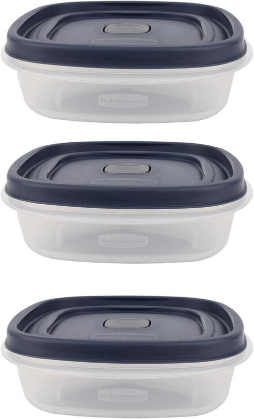 Bundle Food Storage Containers - 7-Piece Set with 3 Cup Containers, Teal Easy Find Lids & Chalk Labels