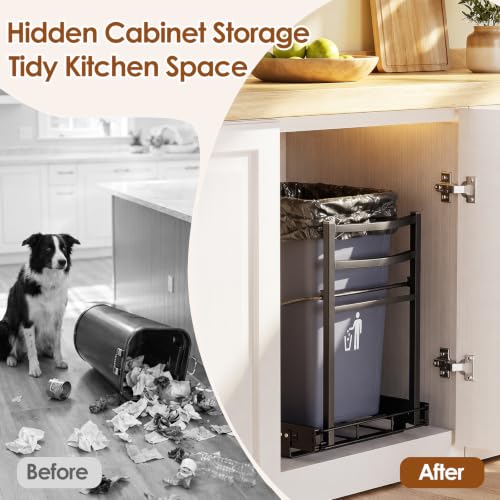 Pull Out Trash Can for Kitchen Cabinets 7-13 Gallon Under Sink Organizer