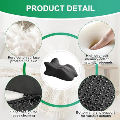 Lock Love Large Memory Foam Ergonomic Pillow for Couples - Wedge Support, 27x17x9 Inches
