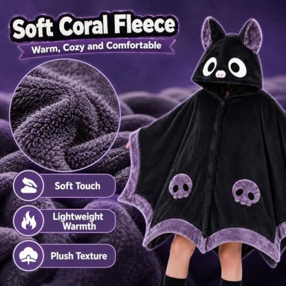 Wearable Bat Blanket Hoodie for Women Cute Bat Cape Halloween Costume