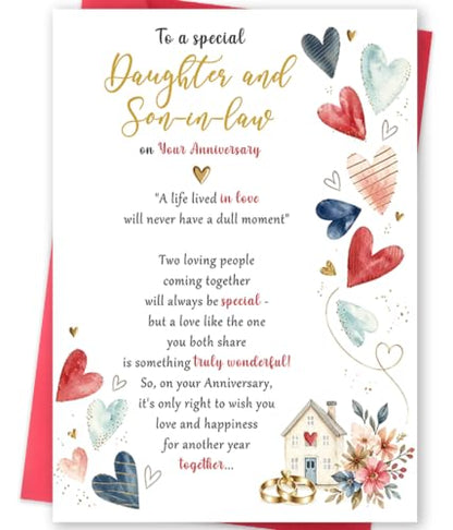 Anniversary Card for Daughter and Son-in-Law YYC-414 Wedding Gift
