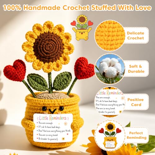 Encouragement Sunflower Gift Set for Stress Relief and Well Wishes for Women and Men