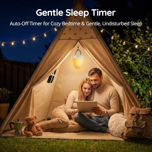 Night Light with 18 White Noise Sounds, RGB Egg Lamp - White