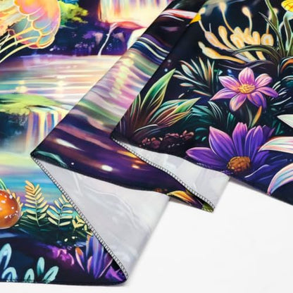 UV Reactive Galaxy Space Tapestry - Blacklight Neon Waterfall Wall Hanging with Variation Galaxy Space 59.1L x 51.2W inches