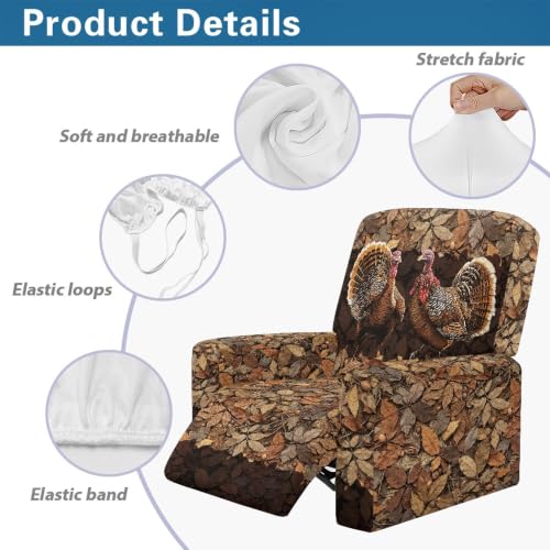 Turkey Hunting Fall Camo Recliner Slipcover - Fits Most Standard Chairs