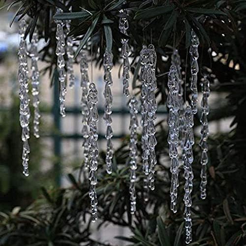 25Pcs Icicles Ornament Set - Clear Acrylic Christmas Decorations, 5.25 Inch Each - Variation of THIS listing: 25