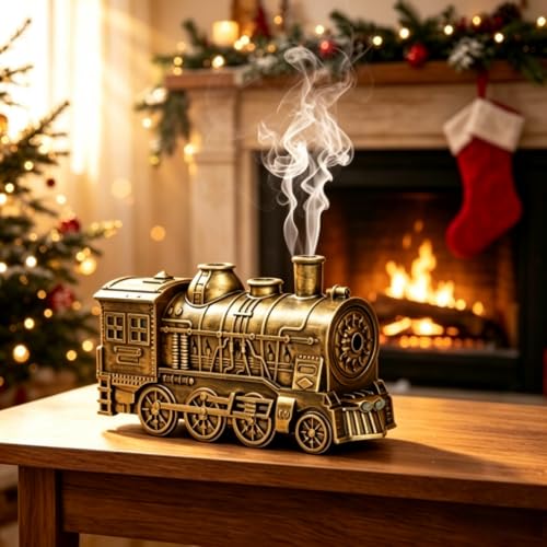 Vintage Steam Train Diffuser Humidifier - Bronze, Mist & Light Modes