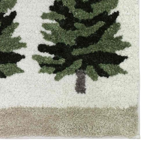 Woodland Pine Tree Bath Rug 20x30 - Tufted Polyester Bathroom Mat