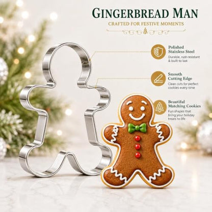 Christmas Cookie Cutters Set - 25 Holiday Stainless Steel Shapes with Style1