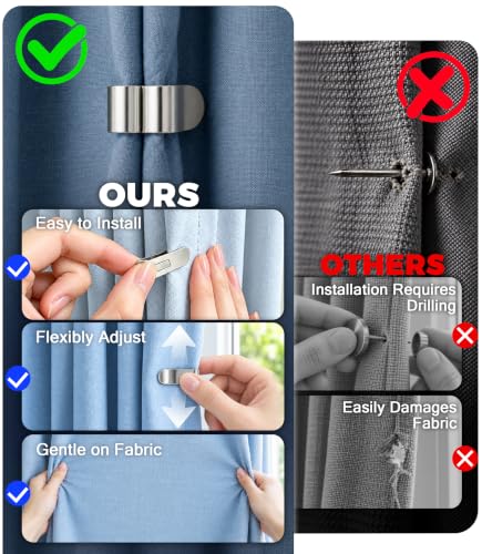 8 Pairs Magnetic Curtain Clips for No-Drill Curtain Holders - Variation of THIS listing