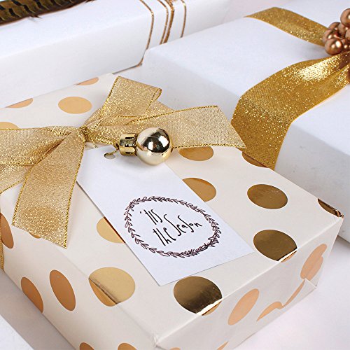 Gold Wrapping Paper Roll - 30 Inch x 120 Inch Gift Wrap for Christmas, Birthday & Holidays - Set of 3 - Elegant Metallic Finish