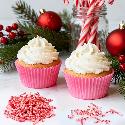 Red & White Faux Candy Canes 120 Pcs, 30mm Polymer Clay Mini Decorations