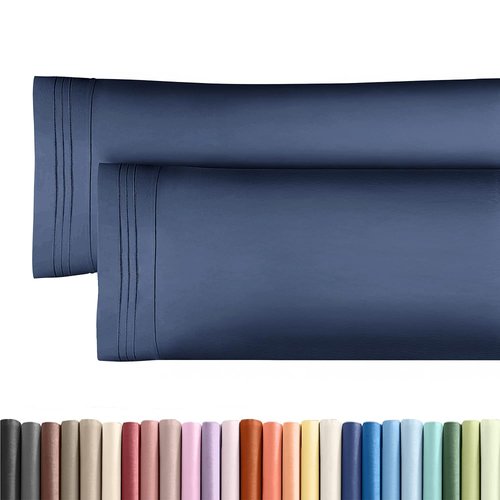 Body Pillowcases Set of 2-20x54 Long Body Pillow Case - Soft Body Pillow Cover for Sleeping & Side Sleepers - Comfy, Breathable & Wrinkle Free - Machine Washable w/Envelope Enclosure (Navy Blue)