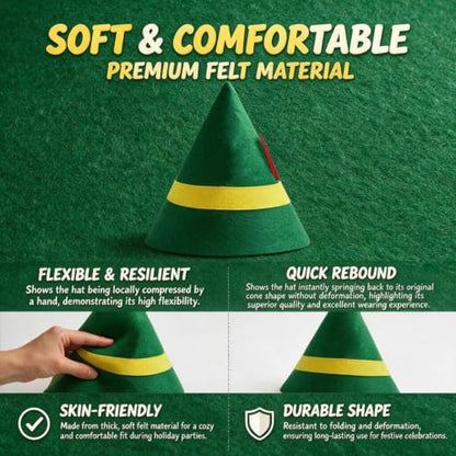 Green Christmas Elf Hats Bulk Adults Santa Costume Accessories